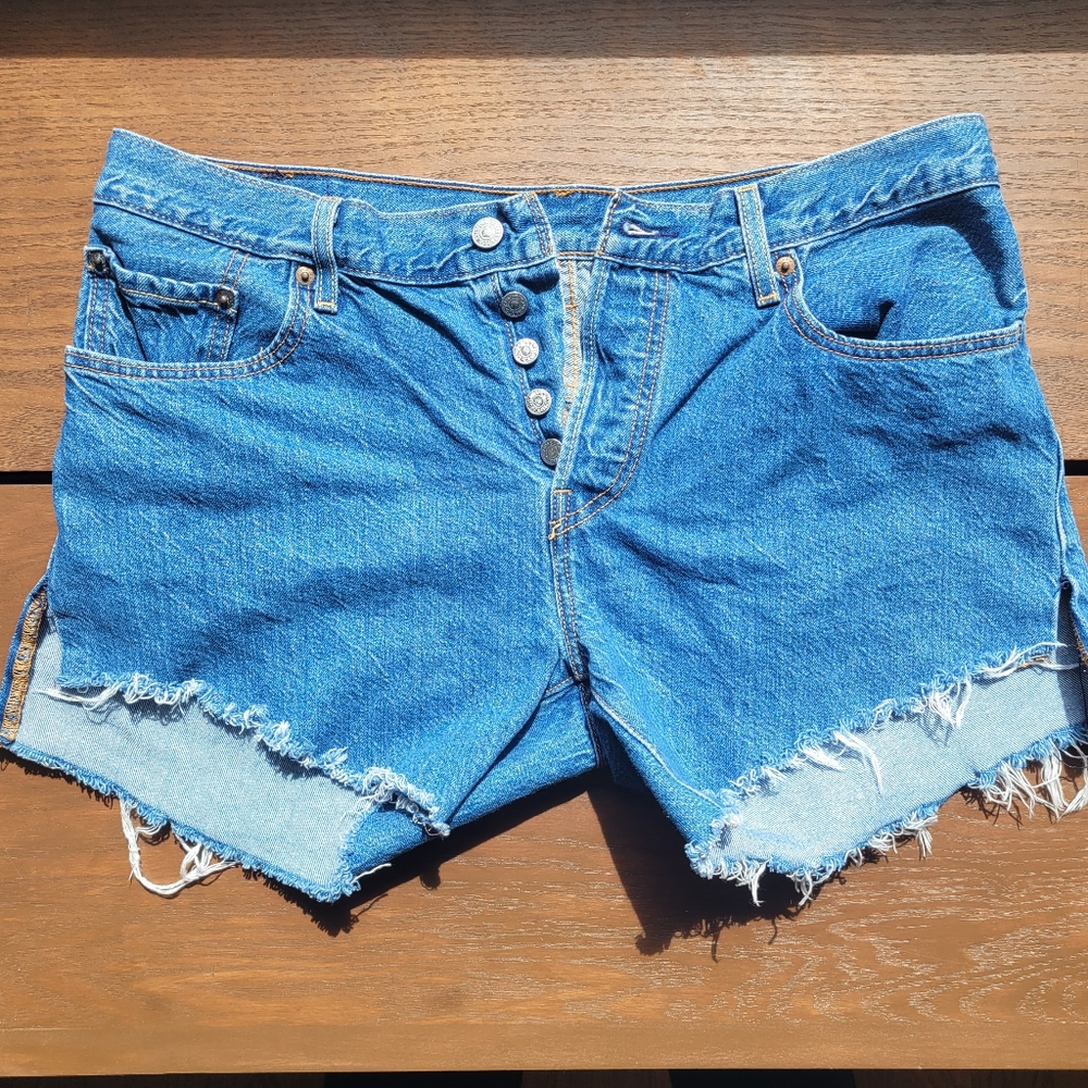 Levi's 501 CT XX High Rise Cutoff Button Fly Denim Shorts